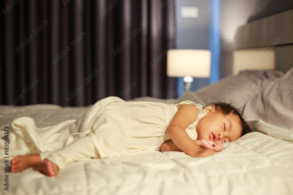 baby sleeping on bed at home baby sleeping on bed at home