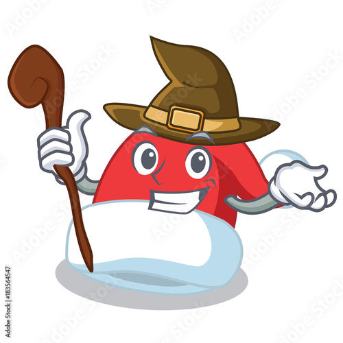 Witch Christmas hat character cartoon