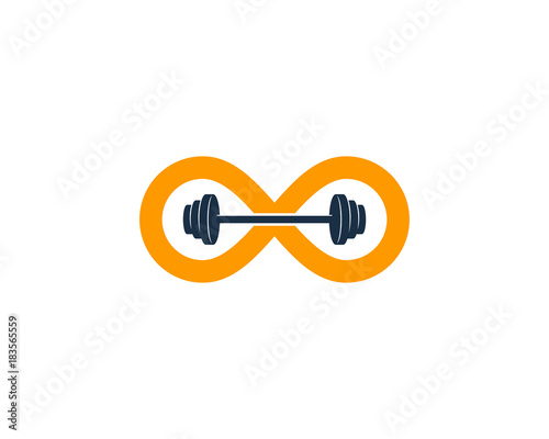 Infinity Barbell Icon Logo Design Element