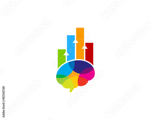 Stat Brain Icon Logo Design Element