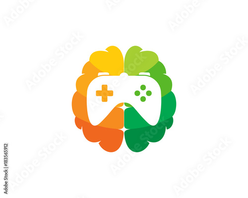 Brain Game Icon Logo Design Element
