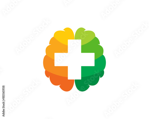 Fototapeta Naklejka Na Ścianę i Meble -  Brain Health Icon Logo Design Element
