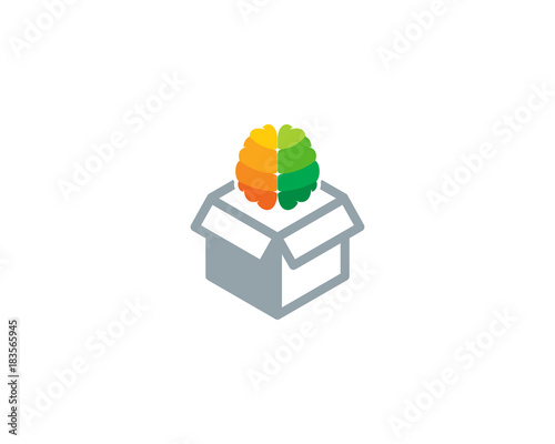Brain Box Icon Logo Design Element