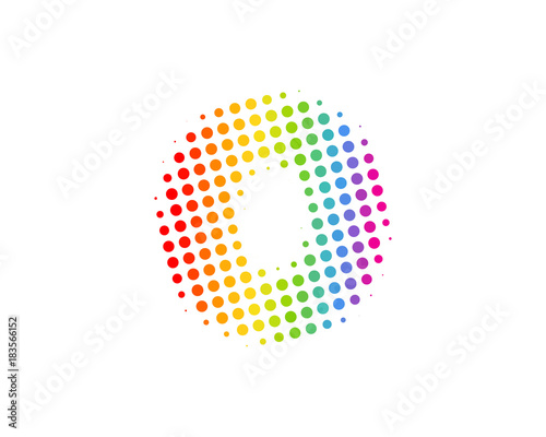 Halftone Square Number 0 Icon Logo Design Element