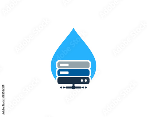 Water Server Icon Logo Design Element