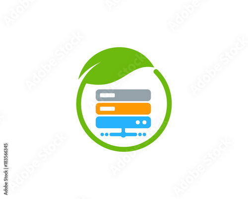 Eco Server Icon Logo Design Element