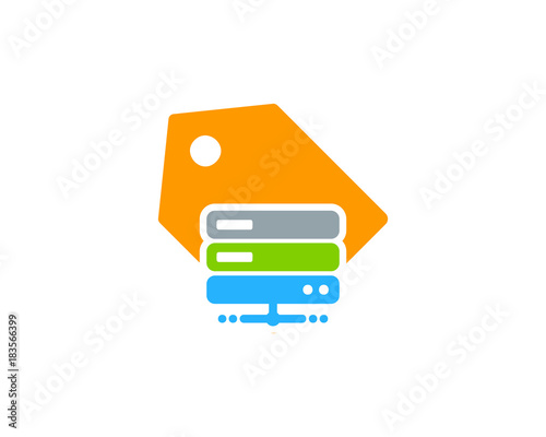 Server Label Icon Logo Design Element