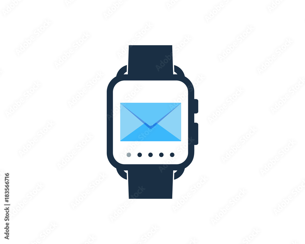 Smartwatch Mail Icon Logo Design Element Smartwatch Mail Icon Logo Design Element