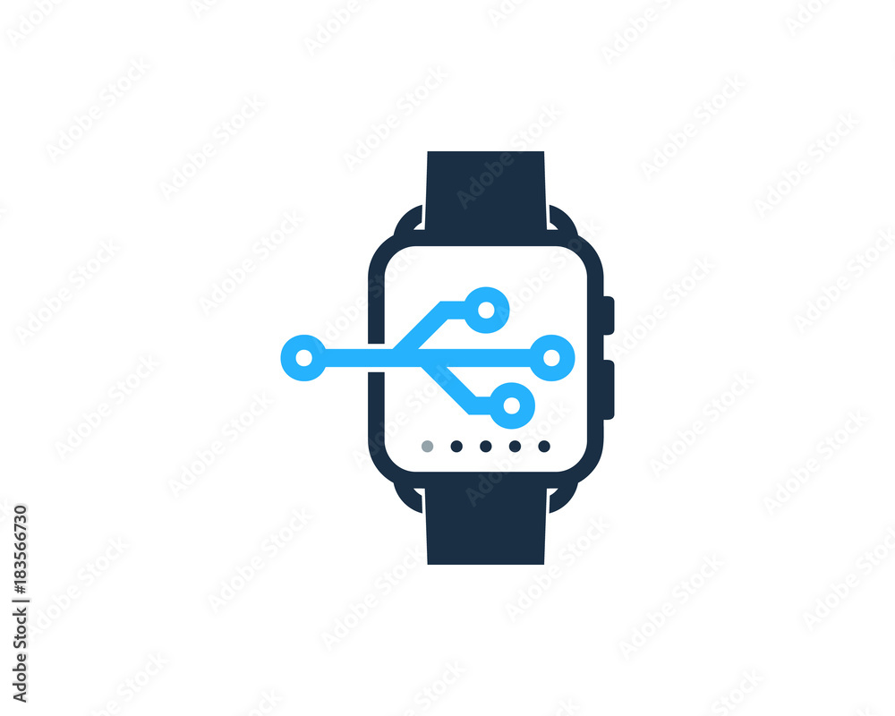 Smartwatch Tech Icon Logo Design Element