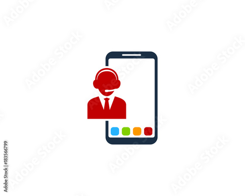 Smartphone Center Icon Logo Design Element