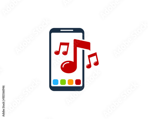 Smartphone Music Icon Logo Design Element
