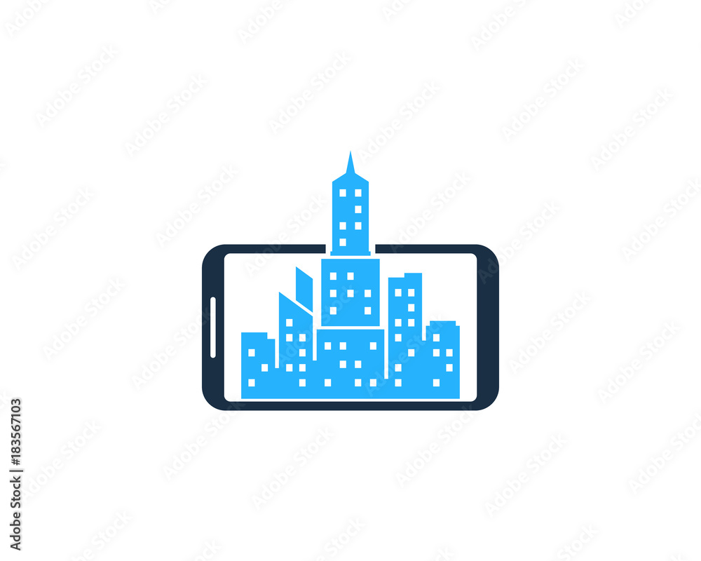 Smartphone City Icon Logo Design Element Smartphone City Icon Logo Design Element