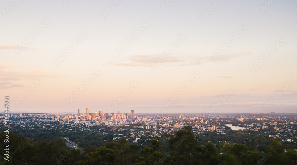 View of Brisbane and surrounding suburbs from Mount Coot-tha during the day