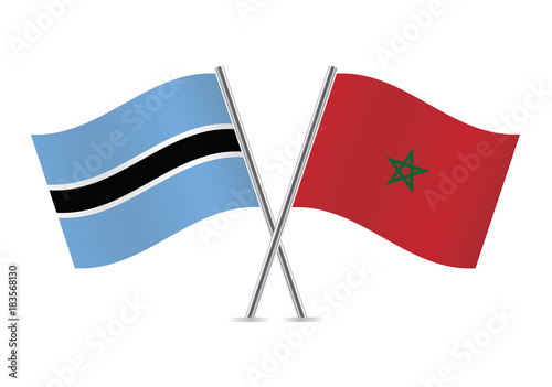 Botswana and Morocco flags.Vector illustration. Free Download Botswana and Morocco flags.Vector illustration. - GFXLoad