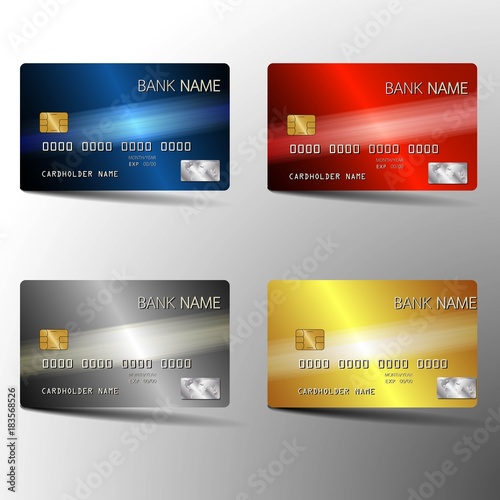  Modern credit card set template design. With inspiration from the abstract. Vector illustration.Glossy plastic style.