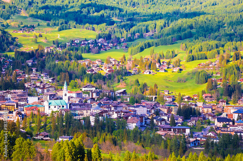 Alpne green landscape of Cortina d' Ampezzo photo