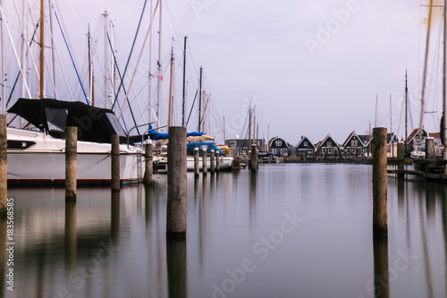 Fishing ships in the island town of Marken - Netherlands