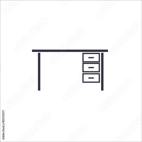 Desk icon. Vector Illustration