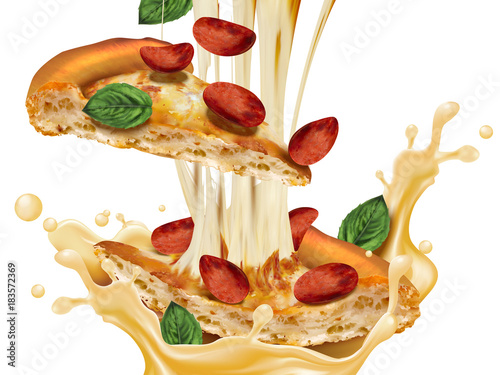 Savoury pepperoni pizza