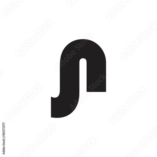 initial letter jn logo vector