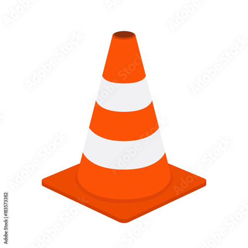 Traffic cone, equipment for safety, road. Cartoon flat style. Vector photo