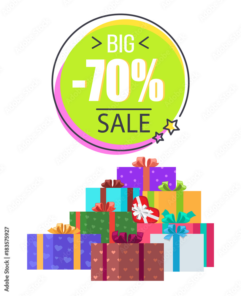 Big Sale -70 off Promotion Vector Illustration