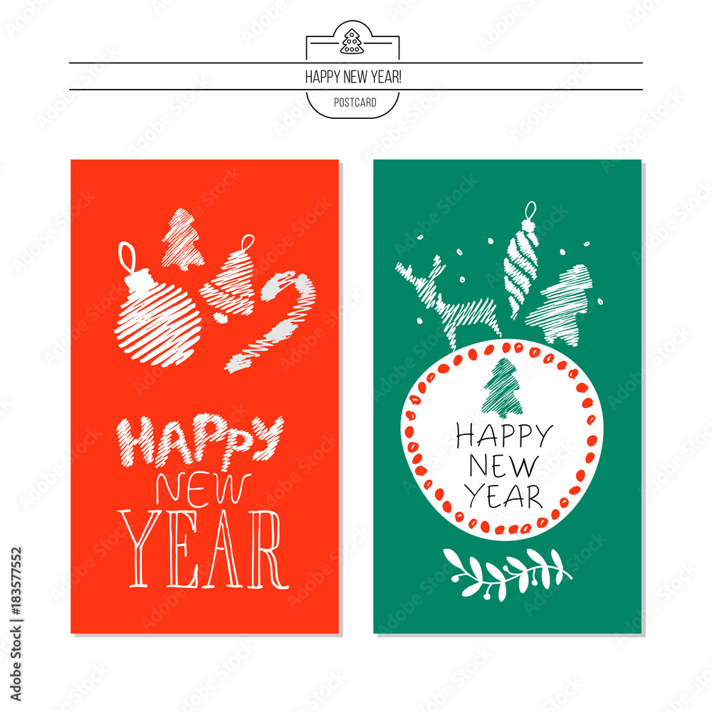 Naklejka premium New year vector illustration