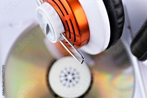 An concept Image of a headphone with a Music CD