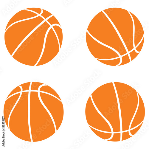 Set of orange Basketballs
