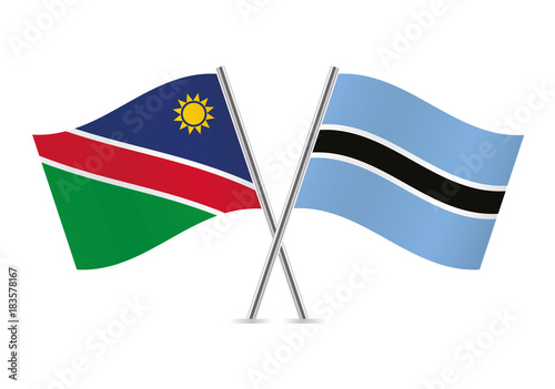 Namibia and Botswana flags.Vector illustration. Free Download Namibia and Botswana flags.Vector illustration. - GFXLoad