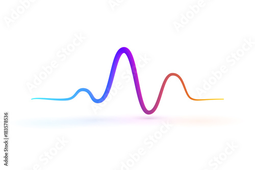 Technology abstract waves logo. Beat of heart colorful sign vector illustration. Isolated logotype for musical industry on white background