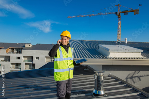 female engineer on rooftop