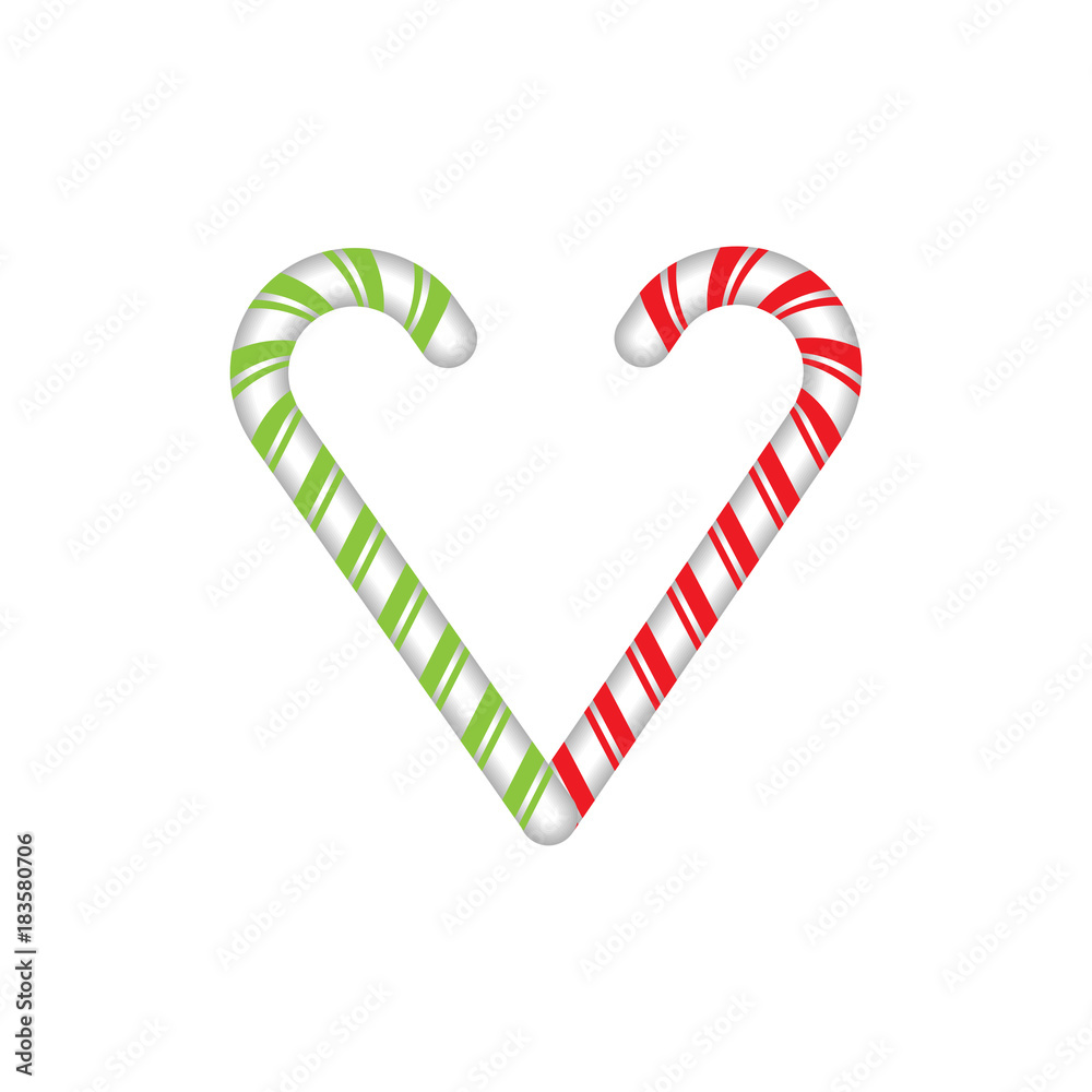 Shiny red and green Christmas candy cane Stock Vector | Adobe Stock