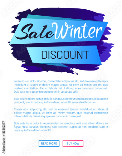 Sale Winter Discount Inscription on Ribbon Poster
