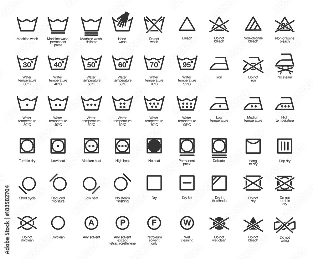 Laundry Vector Icons set, full collection - obrazy, fototapety, plakaty 