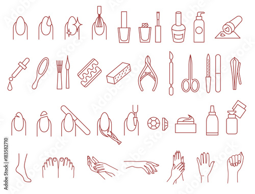 Fotografia Manicure and pedicure icons vector set