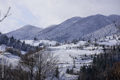 Romanian countryside landscape in winter