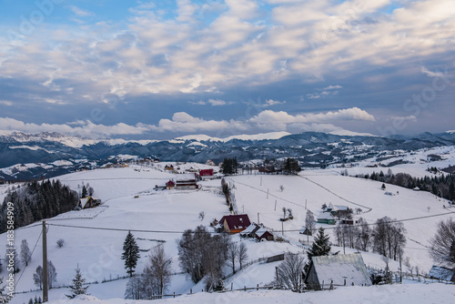 Romanian countryside landscape in winter