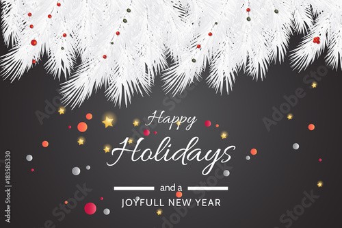 
Turquoise Happy Holidays and Joyful New Year Vector Illustration. Happy holidays vector.