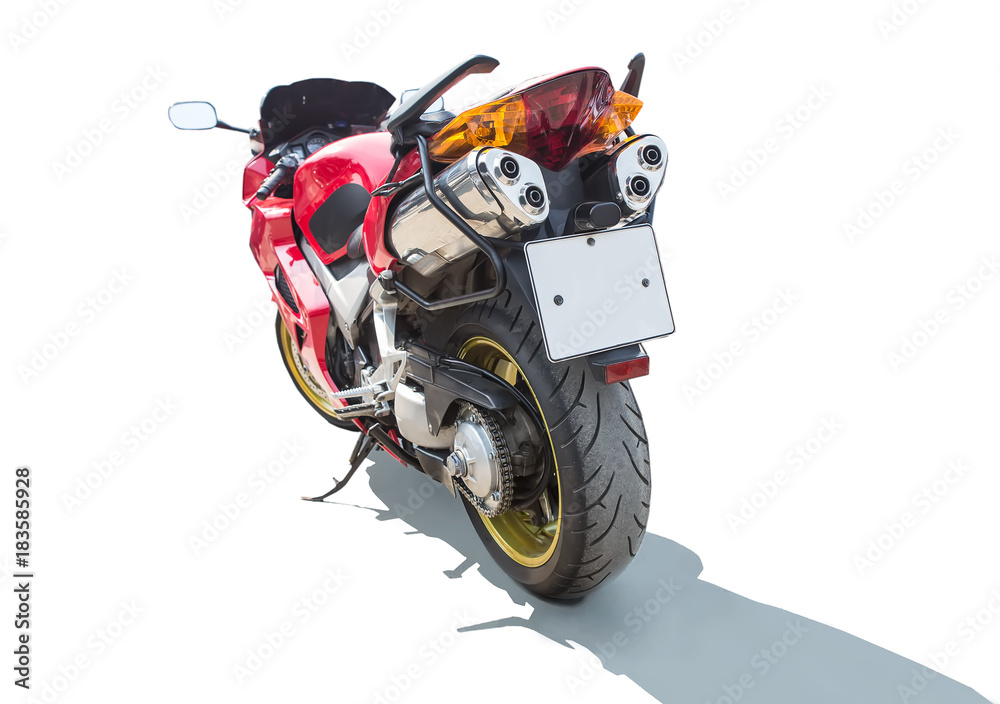 Obraz premium motorcycle on the back isolated