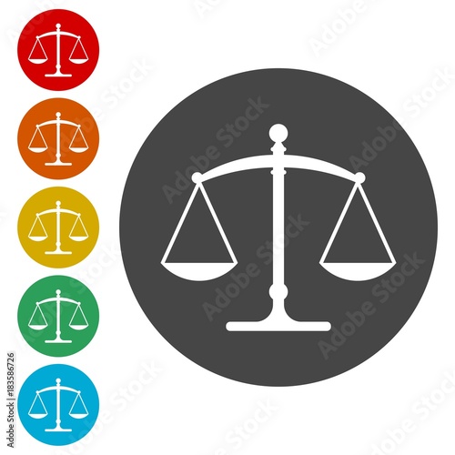 Scales of justice flat icon for apps and websites