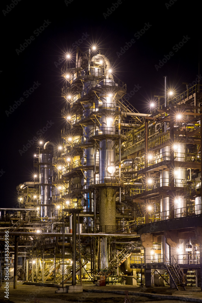 distillation column with night illumination