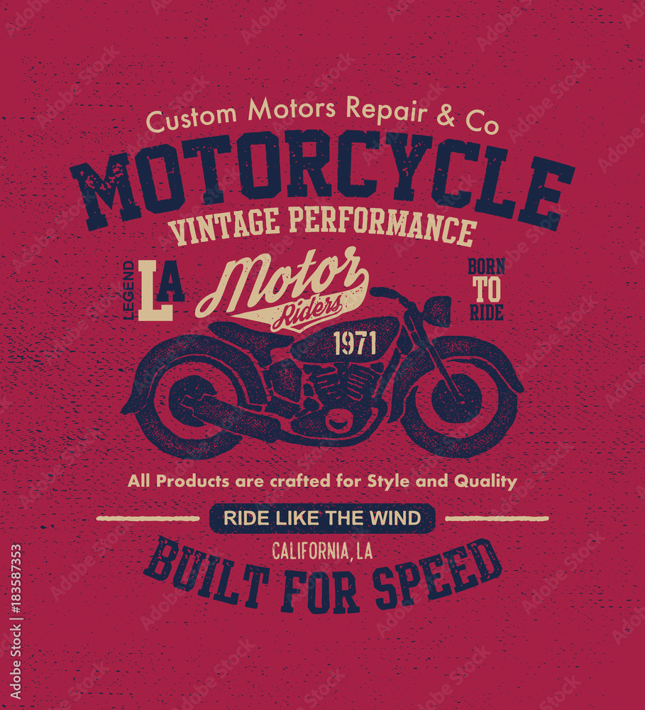 Fototapeta premium Hand drawn vintage motorcycle