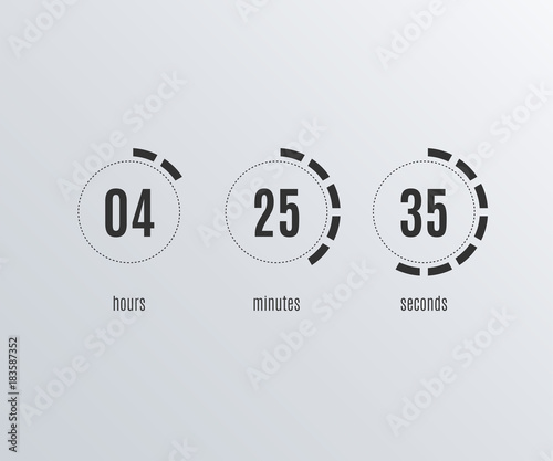 Countdown Web Site flat template. Digital timer.