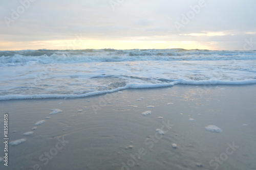 Beach and tropical sea on morning and sunrise.