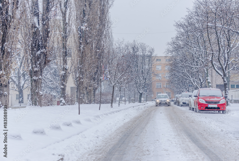 Snow calamity in Serbia, Novi Sad Snow calamity in Serbia, Novi Sad