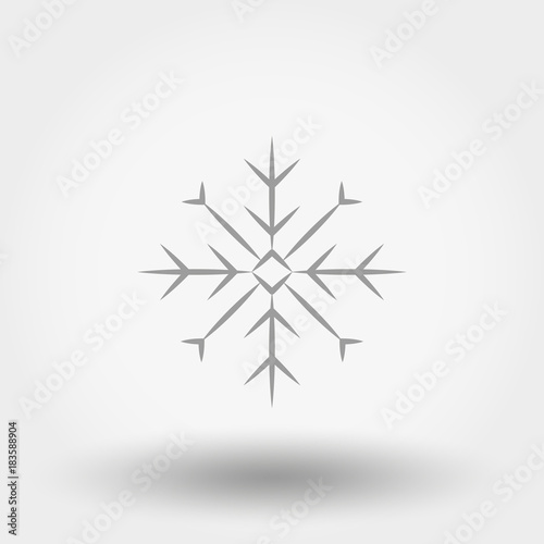 Snowflake. Icon. Vector. Flat.