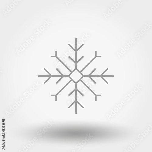 Snowflake. Icon. Vector. Flat.