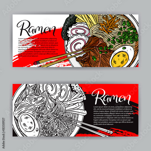 two banners of ramen