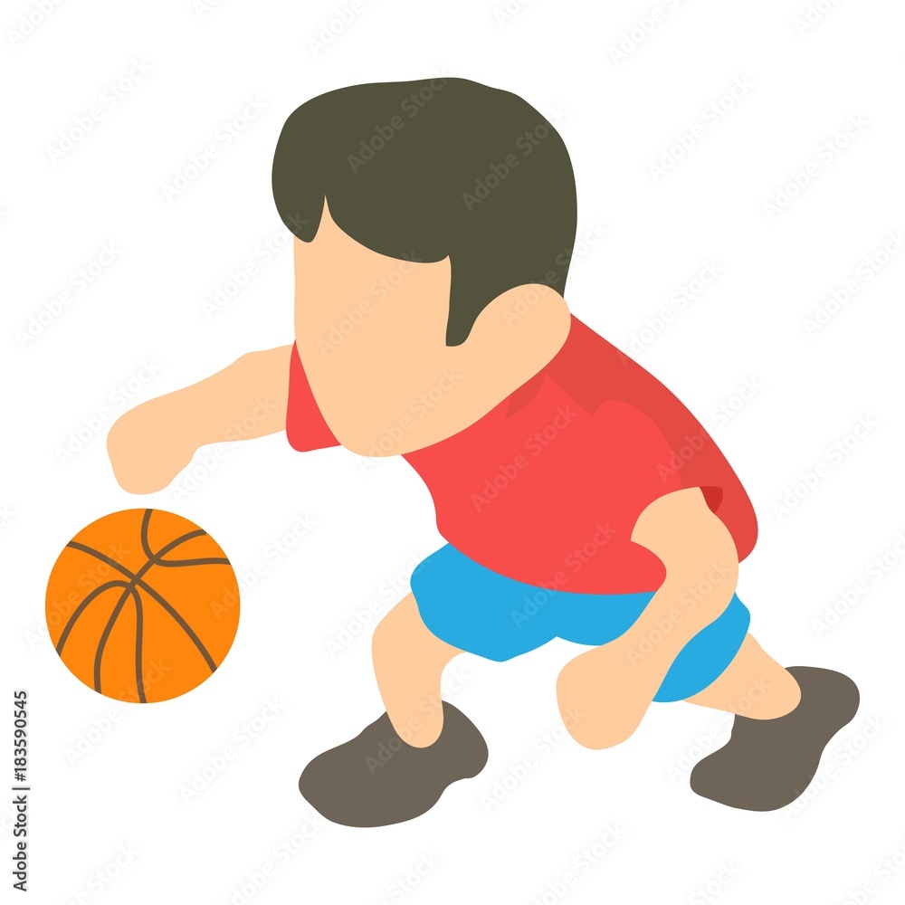 Basketball player icon, isometric 3d style Basketball player icon, isometric 3d style